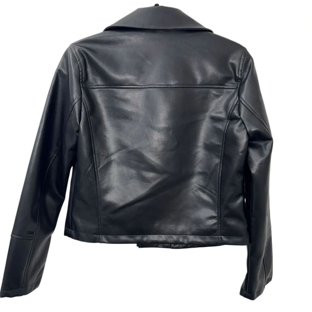 New Ashley By 26 International Black Leather Moto Jacket size Medium